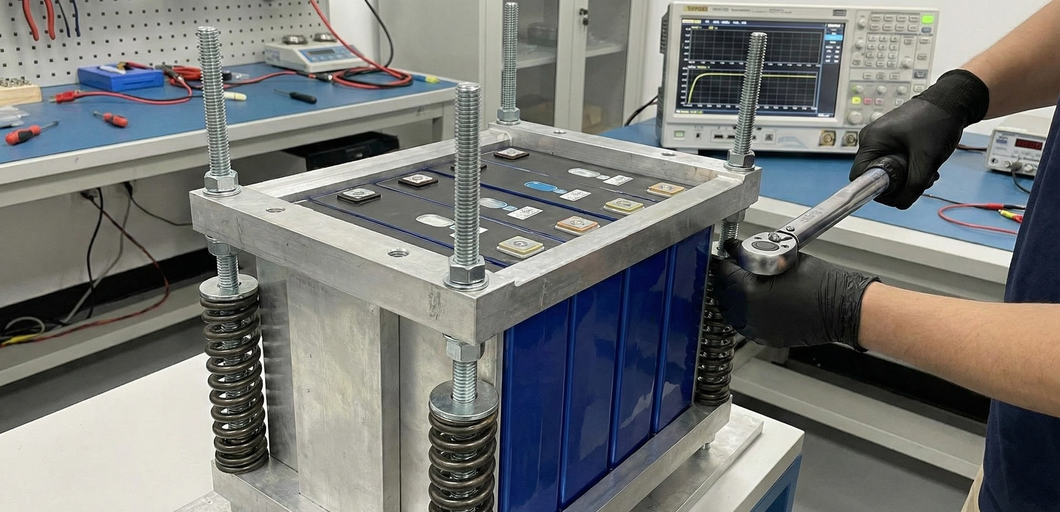 Compression Methods for LiFePO4 Prismatic Cells