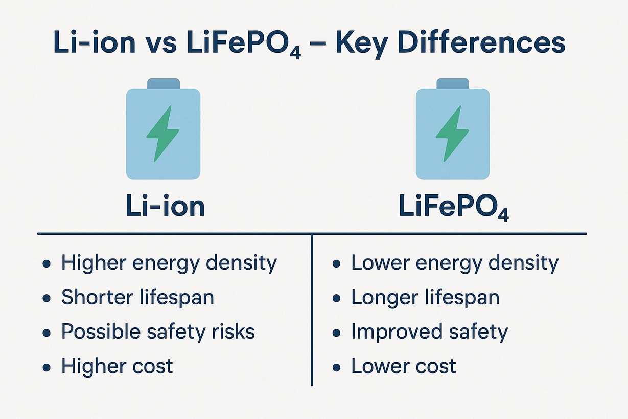 Li-ion vs LiFePO4 – Key Differences